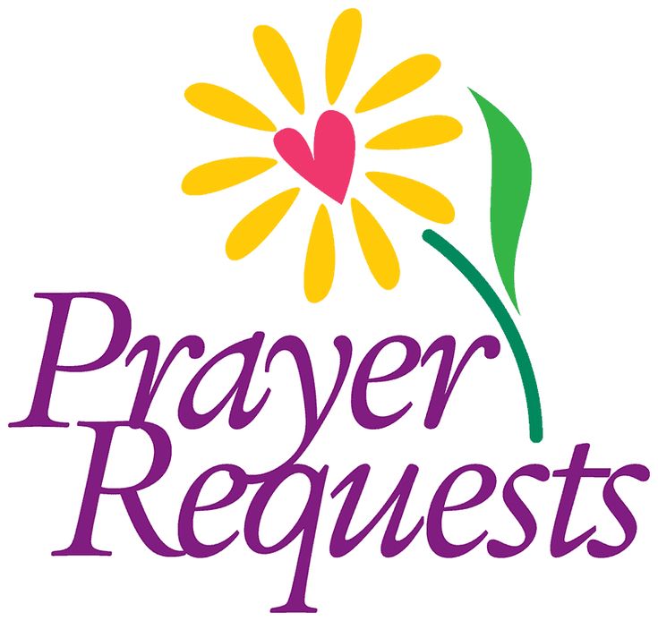 the logo or sign for prayer requests with sunflower in center and heart above it