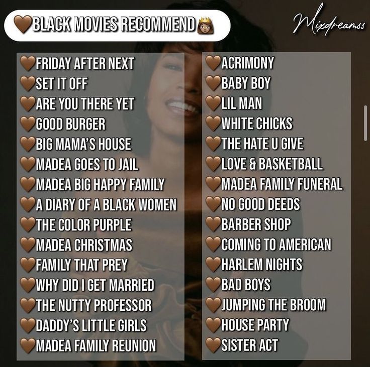 an image of a woman's face with the words black movies recommended on it