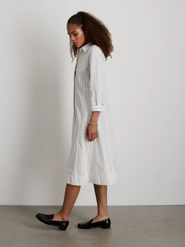 Jules Dress In Stripe – Alex Mill Don't Overthink It, Don't Overthink, Vintage Menswear, Alex Mill, Linen Shop, Work Jackets, Short Jumpsuit, Shirtdress, Jeans Dress