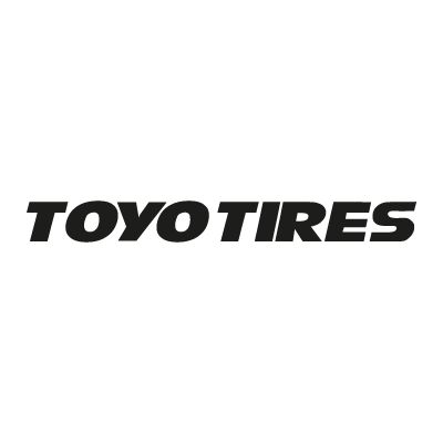 the words toyota tires are black and white on a white background, with an image of a