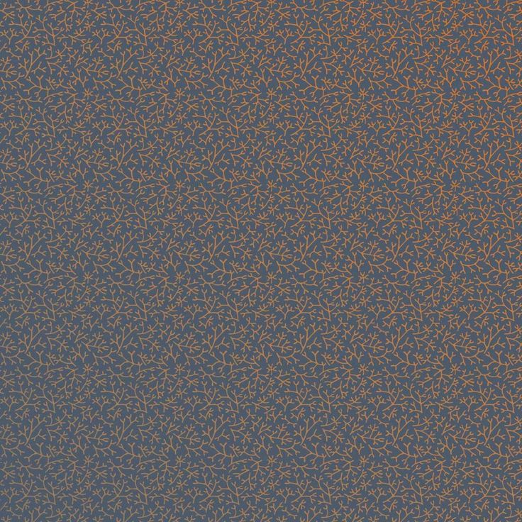 an orange and blue wallpaper with small dots on the bottom half of it,