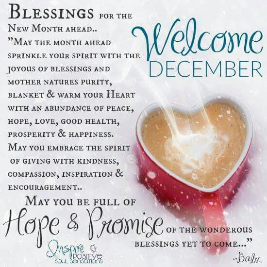 a christmas card with a heart in the middle and words below it that read, blessing for the new month