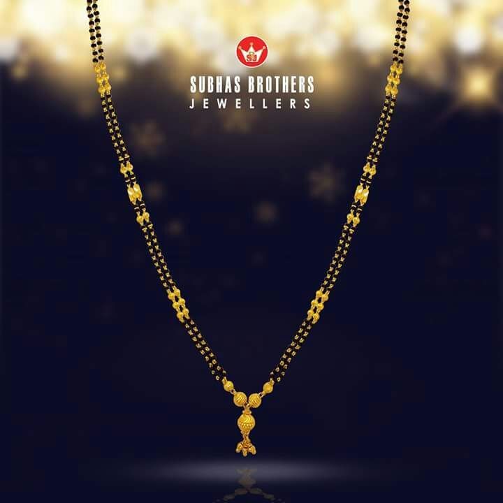 Nalla Pusalu Designs Latest Short, Black Beads Mangalsutra Design, Black Gold Jewelry, Gold Mangalsutra Designs, Gold Jewelry Simple Necklace, Gold Necklace Indian Bridal Jewelry, Gold Mangalsutra, Beaded Necklace Designs, Gold Jewelry Stores