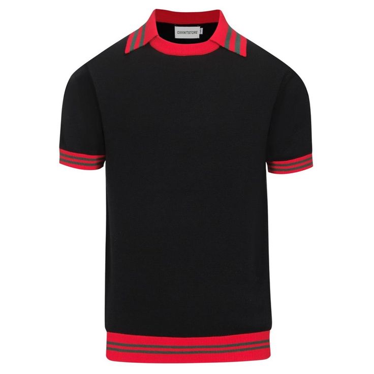 - Knitted polo- 100% cotton yarn- Unlined- Regular fit- Machine washable Fabric & Care- Delicate Machine Wash at 30 degrees(86℉) with similar colors.- Iron inside out on low temperature.- Store flat.- Do not tumble dry.- Do not bleach. Black Polo Shirt With Striped Collar, Casual Black T-shirt With Contrast Trim, Black Cotton Polo Shirt With Striped Collar, Casual Black Polo Sweater With Striped Collar, Classic Black Polo Shirt With Striped Collar, Black Polo Sweater With Ribbed Cuffs, Fitted Black Polo Shirt With Ribbed Collar, Classic Black Polo Shirt With Ribbed Collar, Black Tops With Contrast Stripes For Winter