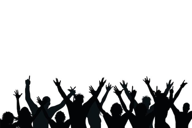 a group of people raising their hands in the air