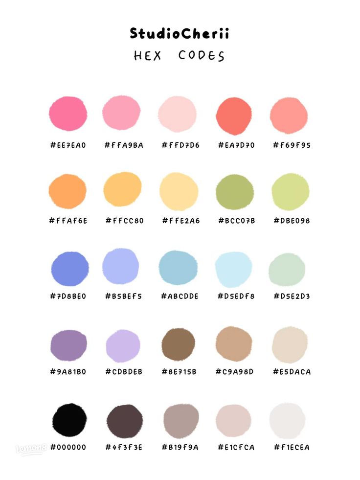 the color chart for studiochiri's hex code