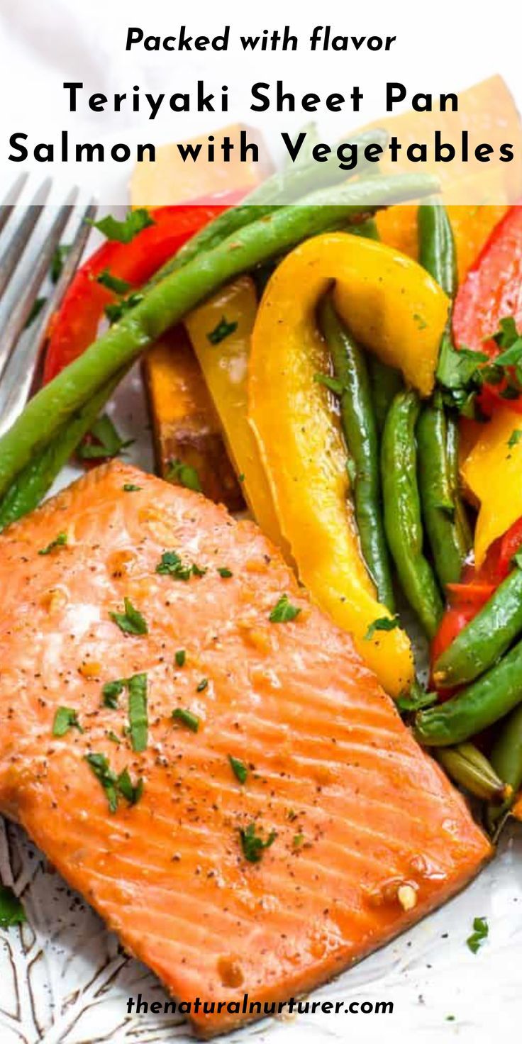 Teriyaki Sheet Pan Salmon with Vegetables Quick Entrees, Sheet Pan Salmon And Veggies, Salmon With Veggies, Salmon With Vegetables, Amazing Smoothies, Easy Salmon Dinner, Natural Nurturer, Sheet Pan Salmon, Salmon Asparagus