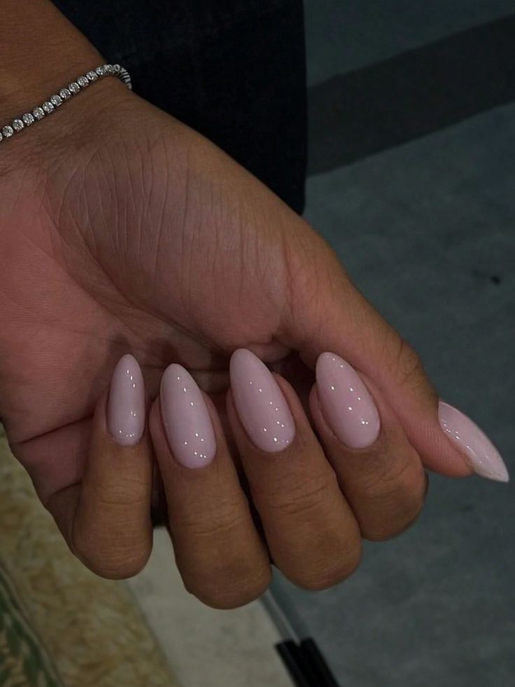 Multicolor  Collar    Color Nails Embellished   Nail,Hand & Foot Care Simple Pretty Almond Nails, Almond Color Nails, Basic Nails Almond, Basic Almond Nails, Basic Cute Nails, Solid Color Almond Nails, Basic Pink Nails, Pink Almond Acrylic Nails, Nails Almond Pink