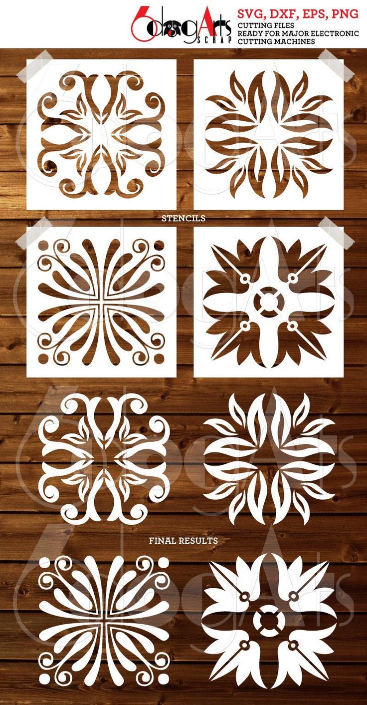 the stencil set is designed to look like flowers