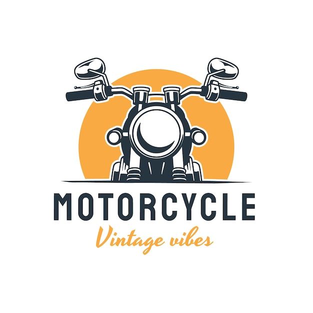 the logo for motorcycle vintage vibes, with an image of a motorbike