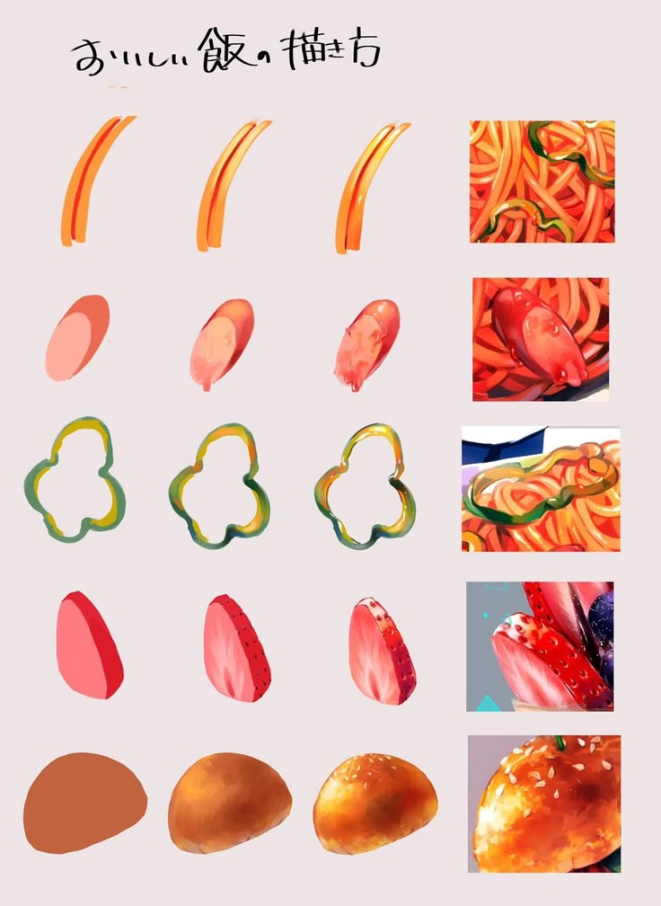 an image of different types of food in the shape of heart shaped shapes and colors