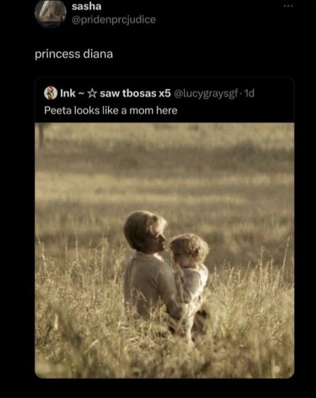 a man holding a child in a field with the caption princess diaa ink x's swooas @ luckyaygtt