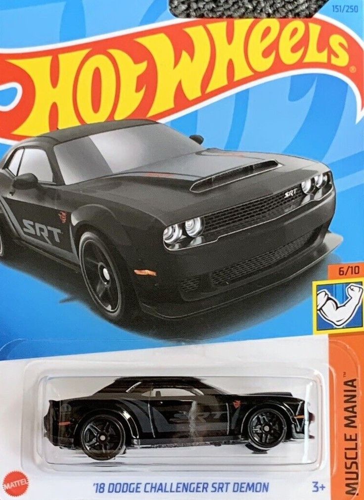 a black hot wheels car is shown in the packaging for it's new package