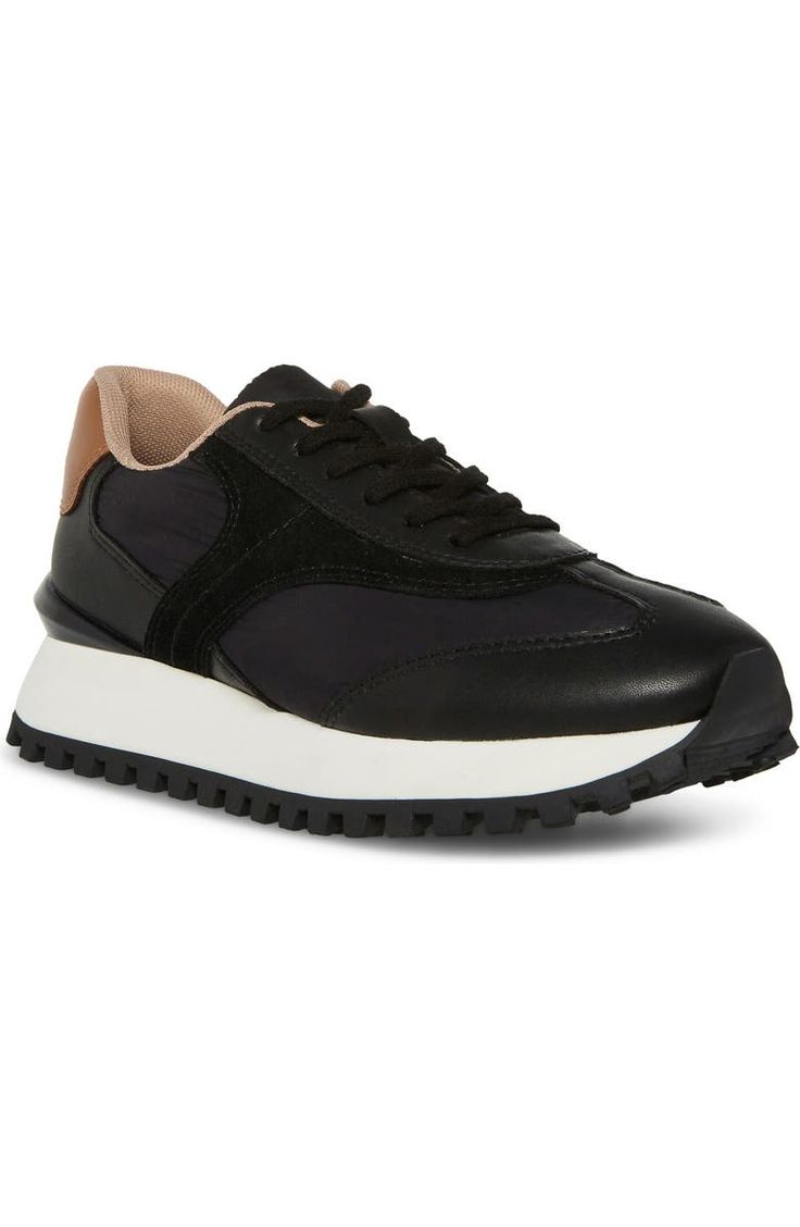 Blondo Lily Waterproof Lug Sneaker (Women) | Nordstromrack Urban Sneakers With Lug Sole For Sports, Low-top Sneakers With Rubber Sole For Urban Adventures, Urban Style Sneakers With Lug Sole For Sports, Urban Sneakers With Lug Sole And Round Toe, Sporty Black Sneakers For Urban Adventures, Modern Lug Sole Sneakers For Streetwear, Black Leather Chunky Sneakers With Studded Outsoles, Sporty Synthetic Chunky Sneakers With Lug Sole, Leather Sneakers With Lug Sole For Sports