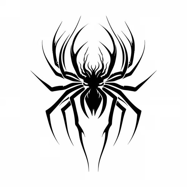 a black and white spider tattoo design on the back of a shirt or t - shirt