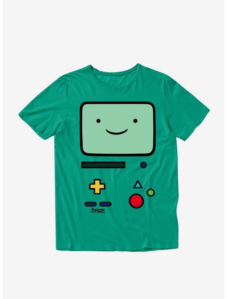 a green t - shirt with a smiling face on it