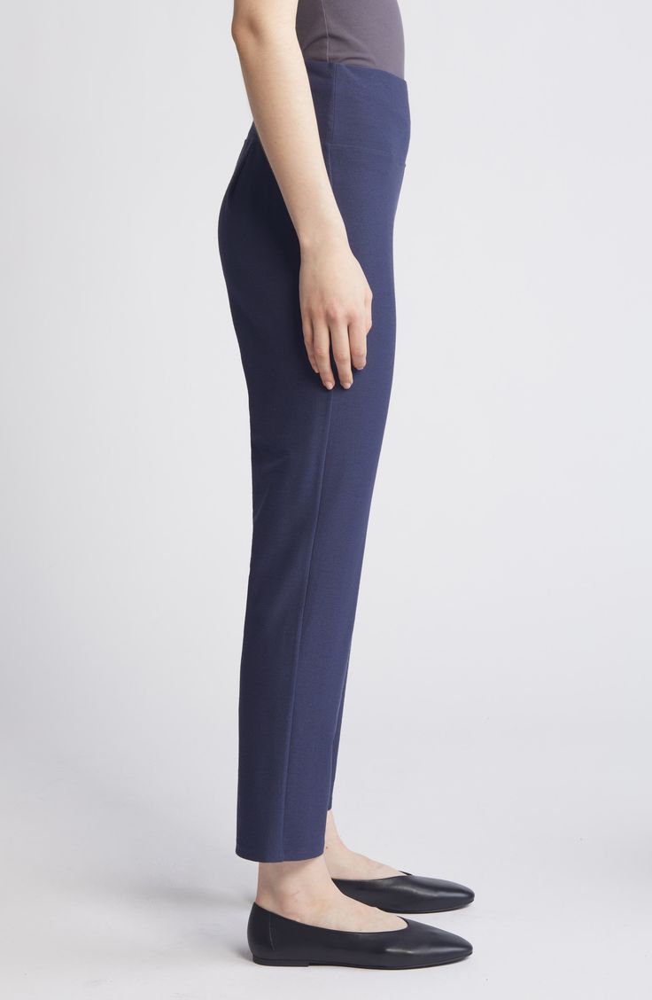 A slim cut and ankle-grazing length add refinement to these high-waist pants, while stretch fabric ensures everyday comfort. 28" inseam; 14" leg opening; 15" front rise; 21" back rise (size 3X) Pull-on style 70% viscose, 24% nylon, 6% spandex Machine wash, tumble dry Made in the USA of imported fabric Women's Clothing This brand has B Corp certification, representing business practices with emphasis on social and environmental performance, accountability and transparency This brand meets Nordstr Nike Shoes For Sale, Leggings And Socks, Stretch Crepe, Shoe Print, Slim Fit Pants, Fit Pants, Designer Clothes For Men, Slim Pants, Ankle Pants