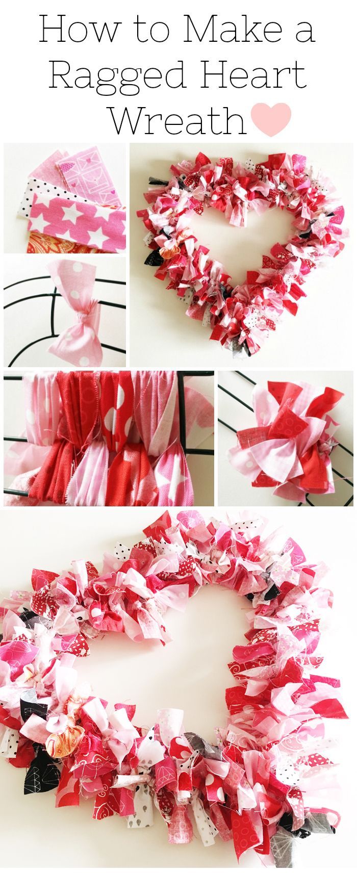 how to make a ragged heart wreath for valentine's day or any special occasion