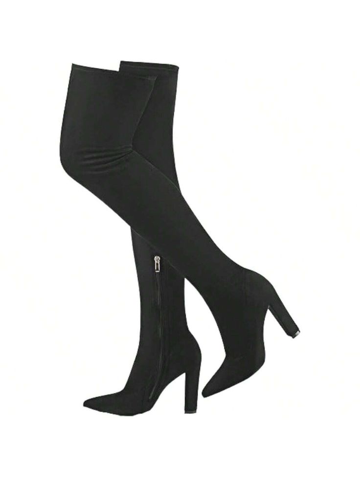 THIGH HIGH BOOTS MATERIAL: Two styles of upper materials for the knee-high boots: High quality elastic velvet and matte PU.Non-slip rubber sole provide more support to your feet.The durable inner and padded insole make your every step comfortable, elegant and stable. MAKE YOUR LOOK STAND OUT: Heel measures approximately 4.13"friendly, skin-friendly faux suede or pu upper is lightweight like wearing socks, these over the knee boots help to show off your fashionista. KNEE HIGH BOOTS FEATURES: Stylish pointed toe, sexy block heel, chunky heel over the knee boots. Easy to put on and take off. Effortless to put on the fall winter chunky heel fashion sexy high-heeled boots. MIX THINGS UP WITH EASE: Fancy enough to look great with your closet in wardrobe, jeans, dress, overcoat, sweater.These kne Heel Stretch, Boots Women Fashion, Long Boots, Thigh High Boots, Thigh Highs, High Heel Boots, Over The Knee, Over The Knee Boots, Winter Women