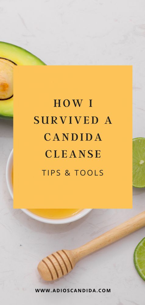 an avocado with the title how i survived a candida cleanse tips and tools