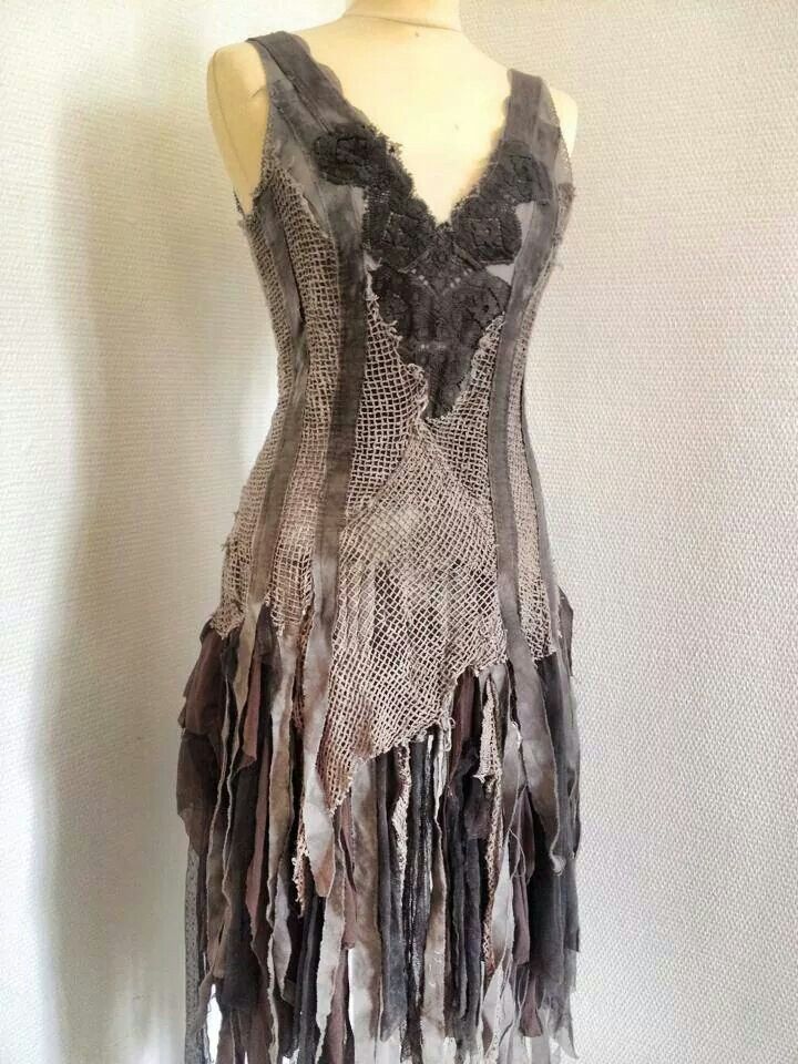 Shredded Dress, Ripped Dress, Distressed Dress, Apocalyptic Fashion, Fantasy Clothing, Fantasy Fashion, Upcycle Clothes, Costume Design, A Dress