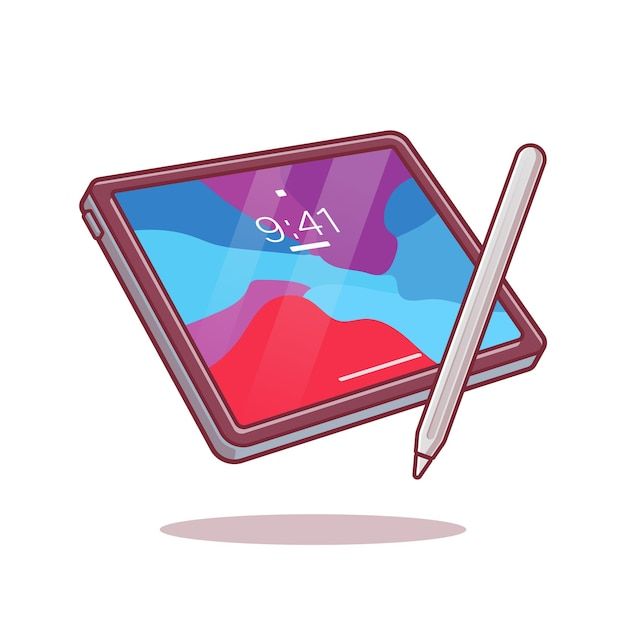 a tablet with a pen sticking out of it