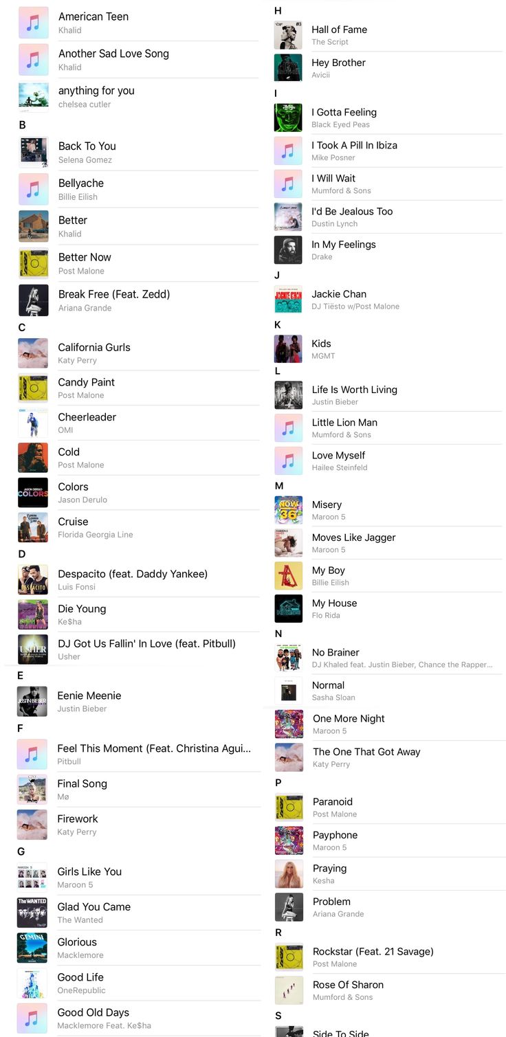 an image of the itunes app with many different music tracks on it, including one that is