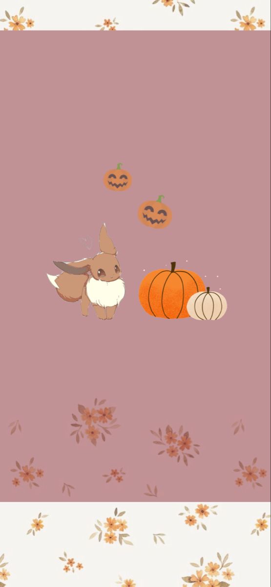 an animal with pumpkins and jack - o'- lanterns in the air on a pink background