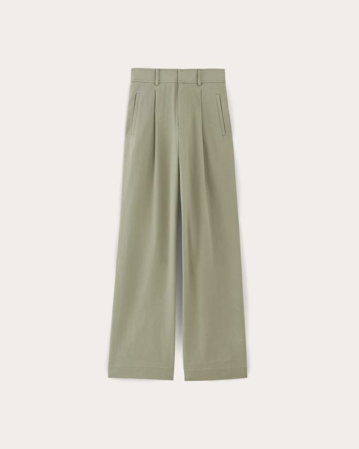 The Draper Pleated Pant in Buttersmooth Seagrass – Everlane Relaxed Fit Wide Leg Pants With Welt Pockets, Wide Leg Pants With Welt Pockets And Relaxed Fit, Elevated Casual Wide Leg Pants With Welt Pockets, Wide Leg Pants With Welt Pockets For Elevated Casual, Versatile Full-length Pants For Elevated Casual, Versatile Full-length Pants For Elevated Casual Occasions, Solid Color Wide-leg Bottoms For Elevated Casual, Fall Wide Leg Pants With Welt Pockets, Wide-leg Solid Color Bottoms For Elevated Casual