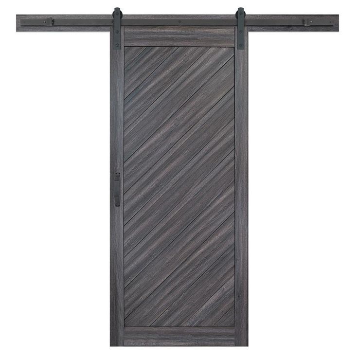 36 in. x 84 in. Diagonal Stormy Gray Interior Sliding Barn Door Slab with Hardware Kit - Super Arbor Indoor Barn Doors, Barn Door Installation, Sliding Door Design, Interior Sliding Barn Doors, Barn Door Kit, Sliding Closet Doors, Door Upgrade, Door Kits, Modern Barn