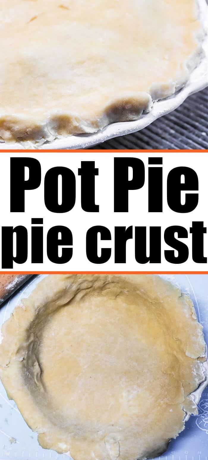 two pie crusts sitting on top of each other with the words pot pie recipe written below