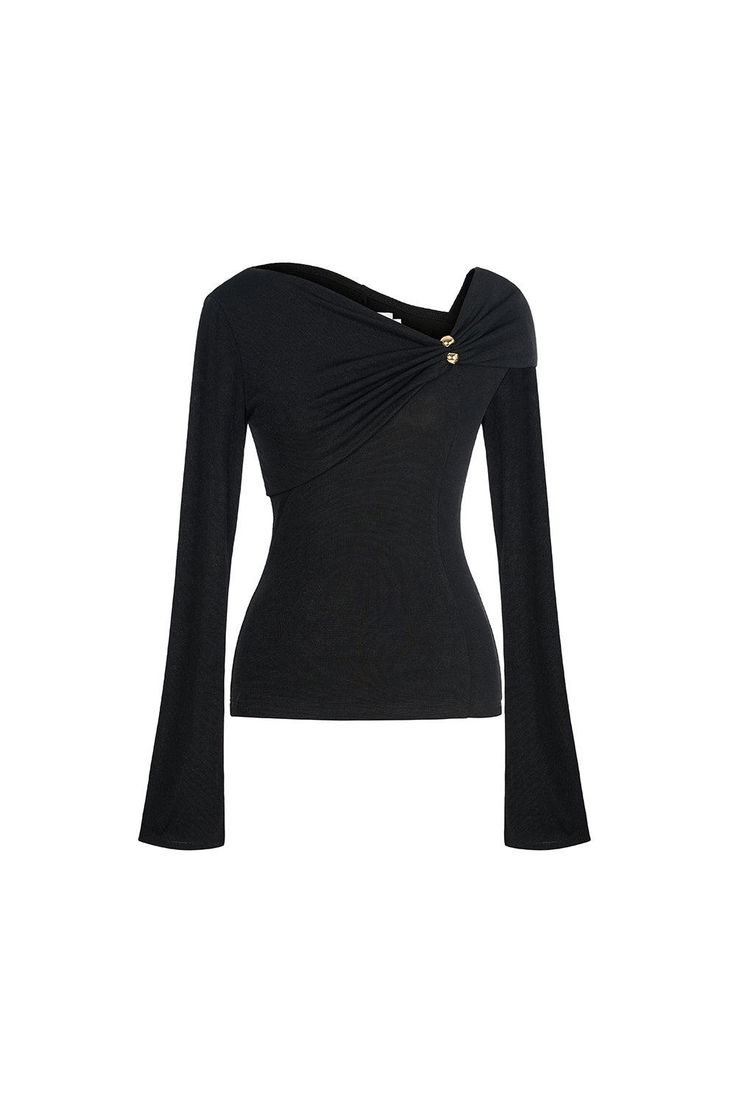 Indulge in luxury with the Top. Made with premium spandex material, this top hugs your body in all the right places, accentuating your curves and creating a flawless silhouette. With long sleeves, this top is perfect for any occasion, adding a touch of sophistication to your wardrobe. Fitted Elegant Long Sleeve Top For Evening, Elegant Fitted Long Sleeve Top For Evening, Elegant Long Sleeve Top For Fall In Elastane, High Stretch Long Sleeve Tops For Evening, Elegant Stretch Long Sleeve Top, Stretch Elastane Tops For Evening, Stretch Foldover Top For Evening, Evening Stretch Foldover Top, Elegant Fitted Elastane Top