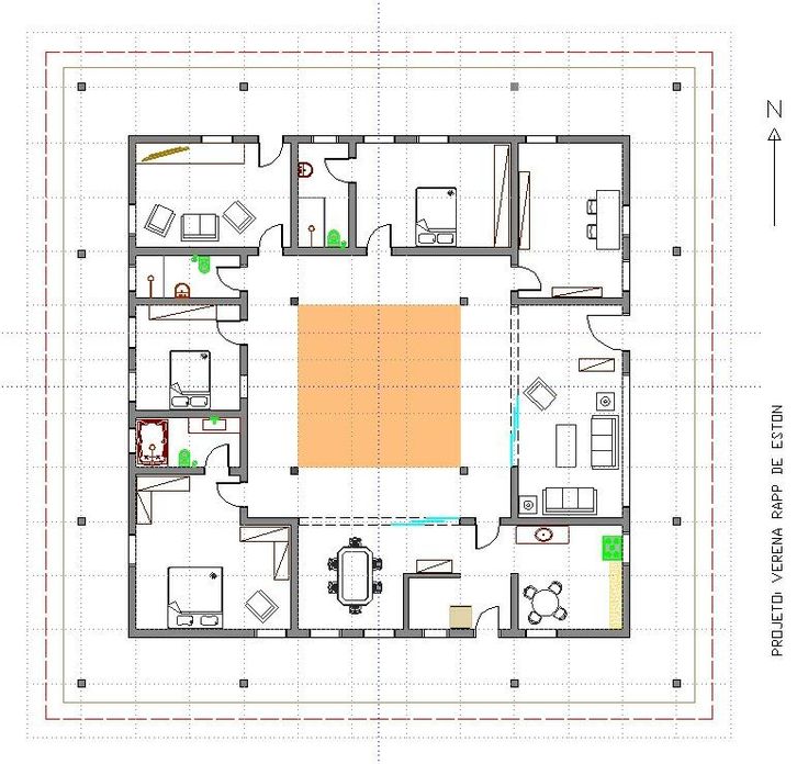 the floor plan for a house with two rooms and one living room on each side