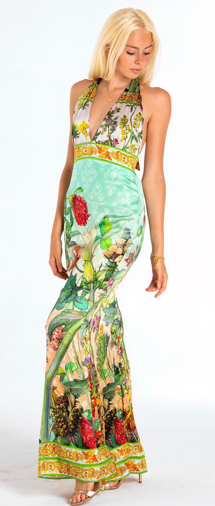 Ever faithful to love and beauty this dress is the embodiment of that sentiment. This long silk beautifully colored dress is decorated with a mix of inspiring floral motifs. Fitted through the body and a flare midway down give movement to this silhouette. Made with the finest Italian silk stretch this dress is flattering on many shapes. Don't be a stranger! Call us, text us, email us and we will gladly help you find the perfect dress! Email: Trisha@trishapatersoncollection.com North America: 1-7 Classy Clothes, Love And Beauty, Feminine Dress, Floral Motifs, Small Designs, Luxury Fabrics, Classy Outfits, Exclusive Designs, Dress Collection