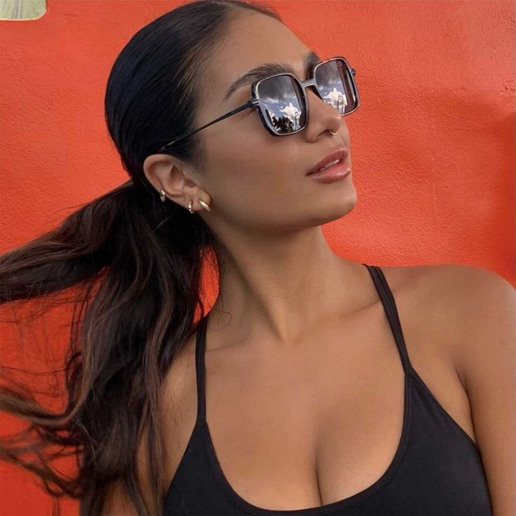 These oversized frames are perfect for showing off. Sleek titanium arms create a straight profile and all-day comfort. Square Sunglasses Women, Be Perfect, Square Sunglasses, Tortoise, Sunglasses Women, Square Sunglass, Sleek, Sunglasses, Black