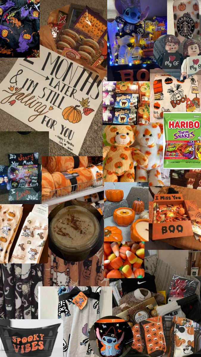 a collage of halloween themed items and greeting cards