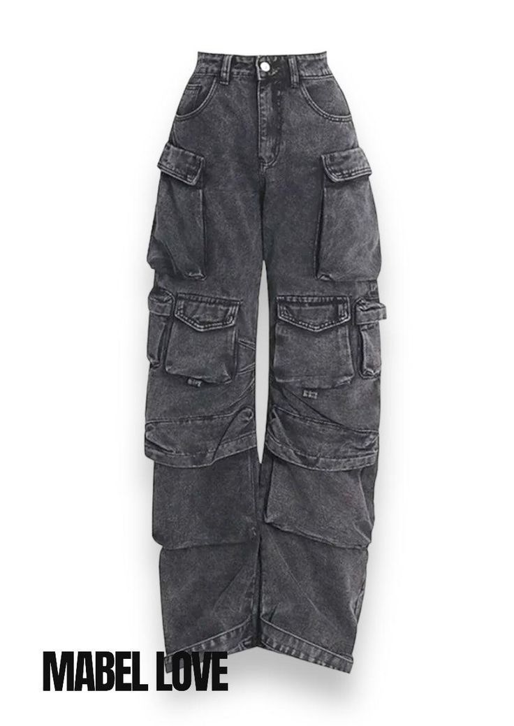 Street Wide-Leg Jeans - Mabel Love Co - Black Jean Cargo Pants, Fall Utility High Rise Wide Leg Pants, High Rise Utility Wide Leg Pants For Fall, Wide Leg Jeans In Washed Black With Belt Loops, Urban Dark Wash Wide Leg Cargo Pants, Urban Wide Leg Dark Wash Cargo Pants, Urban Style Dark Wash Wide Leg Cargo Pants, Utility Wide-leg Denim Jeans, Fall Wide Leg Flare Jeans With Side Pockets