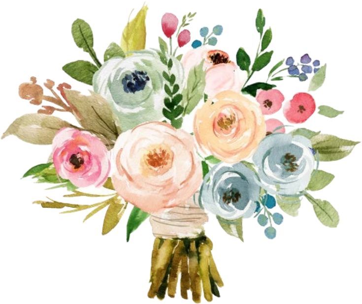 a watercolor painting of flowers in a vase