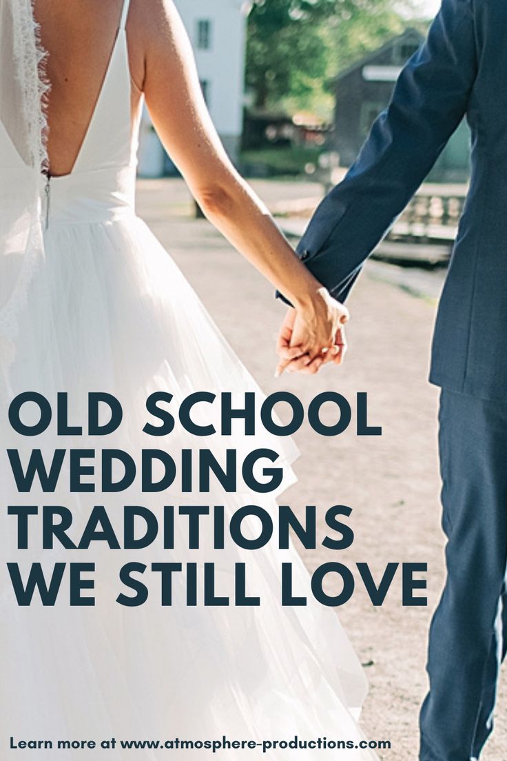 a man and woman holding hands with the words old school wedding traditions we still love