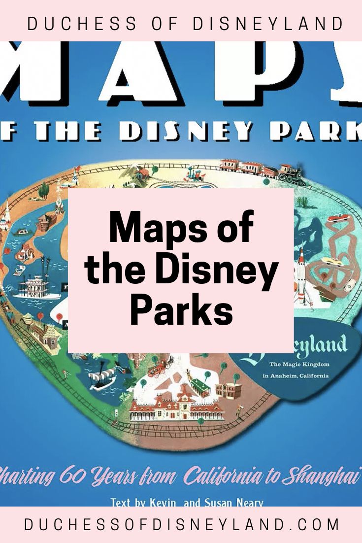 the map for maps of the disney parks in disneyland land, with text overlaying it