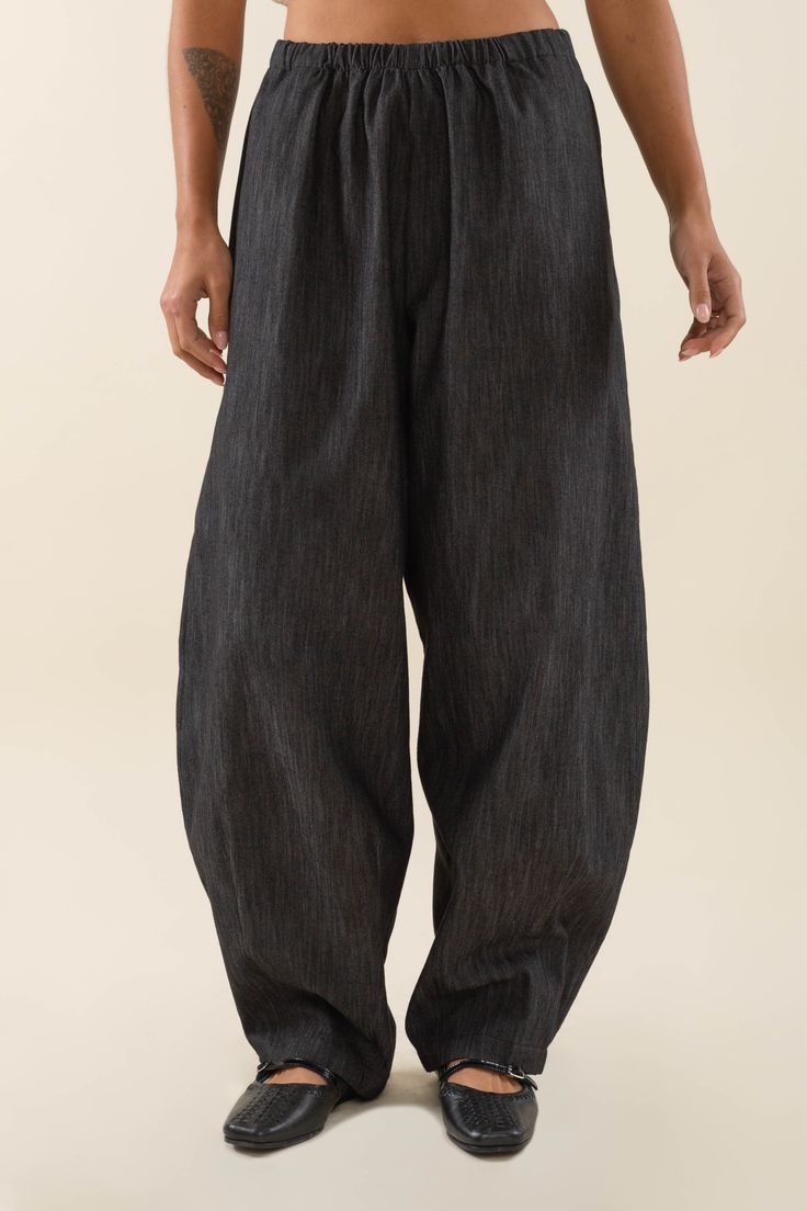 Long Cotton Blend Denim Lantern Pant Japanese Wide Leg Pants, Long Tee Shirts, Denim Wide Leg, Fall Flavors, Chill Fits, Fleece Dress, Bump Style, 2025 Fashion, Dressed To Impress