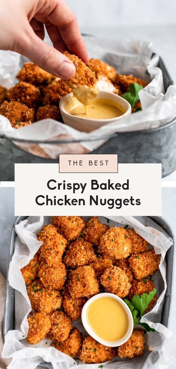 crispy baked chicken nuggets with dipping sauce