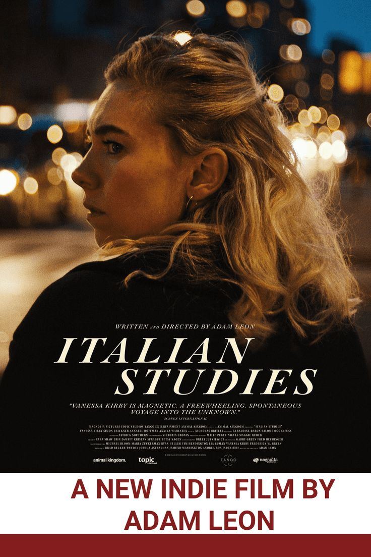 a movie poster for the film italian studies, featuring a woman with long blonde hair