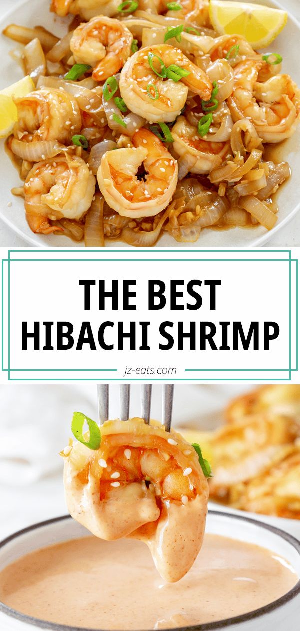 the best hibashi shrimp recipe is served on a fork