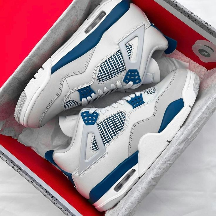 Blue is the new black 🤝 Shop the Nike Jordan 4 'Military Blue' now! Buy Now Pay Later with Afterpay / ZipPay / Klarna & more 🛒 #sneakers #sneakermode #militaryblue #jordan4 #nike Blue Jordan 4’s, Jordan 4 Blue, Jordan 4 Military Blue, Military Blue 4s, Nike Jordan 4, Jordan 4’s, Wishlist 2024, Blue Jordans, Pretty Shoes Sneakers