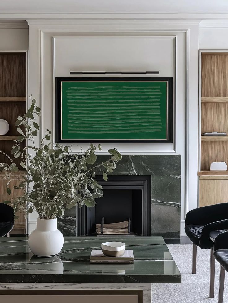 a living room filled with furniture and a flat screen tv mounted on the wall above a fireplace