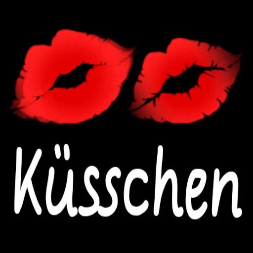 the words do kirschen written in white on a black background with red lips