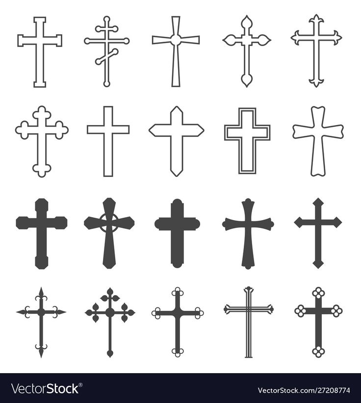 a set of different crosses on a white background