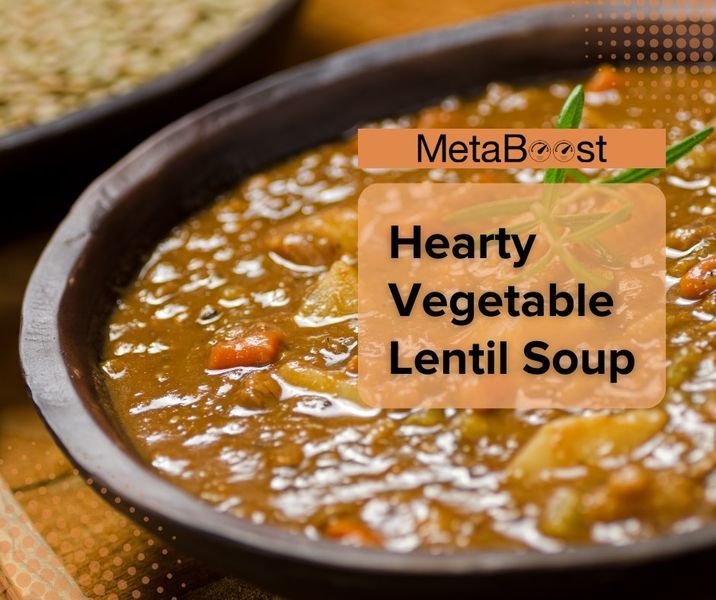 a bowl filled with meaty vegetable lentil soup