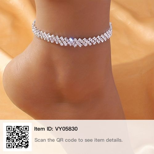 Leg Jewelry, Rhinestone Anklet, Anklet For Women, Leg Chain, Heart Anklet, Ankle Jewelry, Women Anklets, Silver Anklets, Foot Jewelry